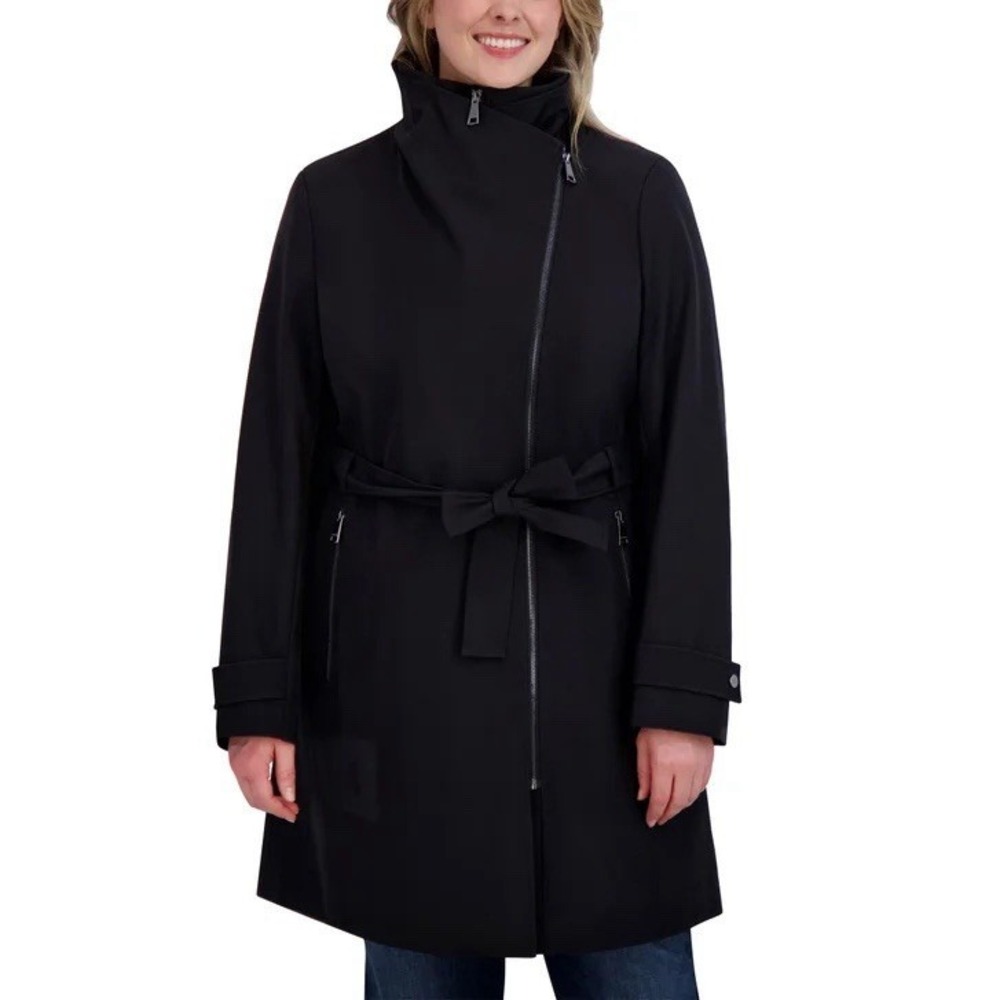 Halston Women's Trench Coat, Black, Size M - Picture 9 of 11